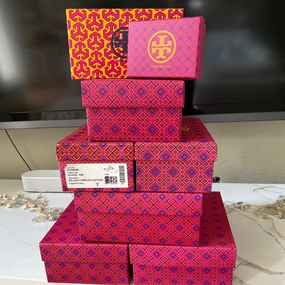 Tory Burch shoe boxes